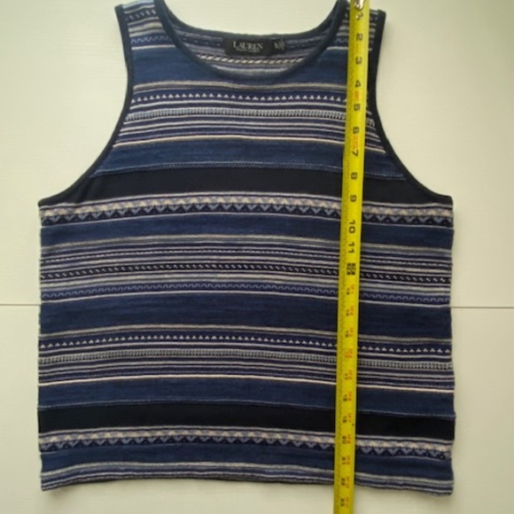 Lauren Ralph Lauren Striped Sleeveless Linen Blend Sweater Size XL - Picture 14 of 14